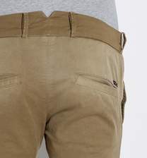Pantaloni  Uomo chino tight fit delavè beige
