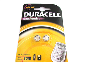 Pila Batteria Alkaline A Bottone Duracell LR43 186 KA43 1,5V Confezione Da 2 Pile