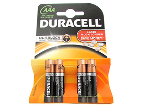 Pila Batteria Duracell Alkaline LR03 MN2400 Tipo Ministilo AAA 1,5V Confezione Da 4 Pile
