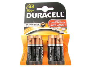 Pila Batteria Duracell Alkaline LR6 MN1500 Tipo Stilo AA 1,5V Confezione Da 4 Pile