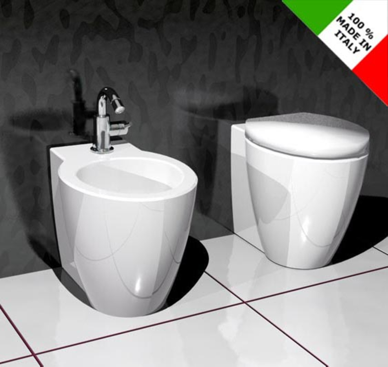 Azzurra Ceramiche Full 54.Vaso Sedile Frizionato Bidet Full 54 Azzurra Imol