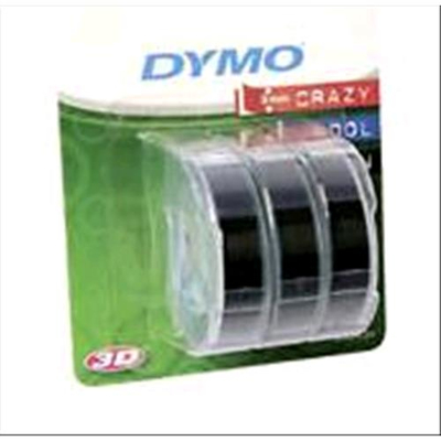 DYMO 3D CONFEZIONE 3 PZ NASTRO IN PLASTICA 9MMx3MT IN BLISTER SENZA ALLARME COLORE NERO STAMPA BIANCO