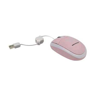 MEDIACOM 100/MEB41 MOUSE STANDARD OTTICO INTERFACCIA USB CAVO AVVOLGIBILE COLORE ROSA