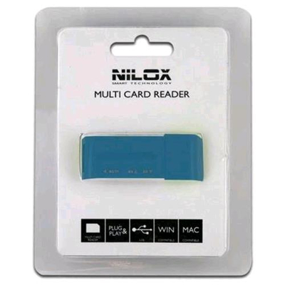 NILOX MINI CARD READER LETTORE DI SCHEDE ESTERNO 13 IN 1 USB 2.0 BLUE