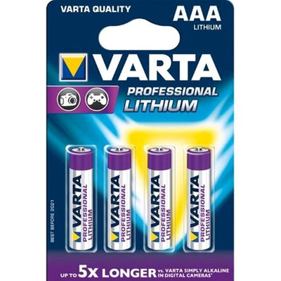 VARTA PROFESSIONAL LITHIUM AAA BATTERIE AL LITIO MINI STILO 1.5 V CONF. 4 Pz.