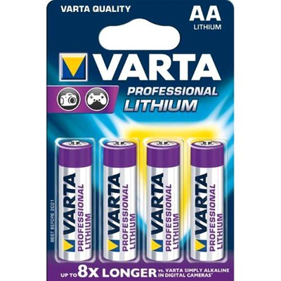 VARTA PROFESSIONAL LITHIUM AA BATTERIE AL LITIO STILO 1.5 V CONF 4 Pz.