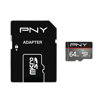 PNY SDU64GTURPER90-EF MICRO SD HC 64GB CLASSE 10 CON ADATTATORE SD