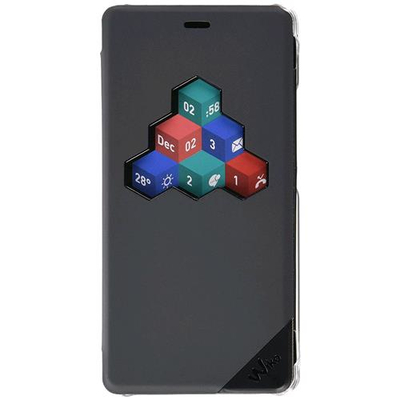 WIKO TOMMY CUSTODIA ORIGINALE CON FINESTRA INTERATTIVA COLORE DARK GREY