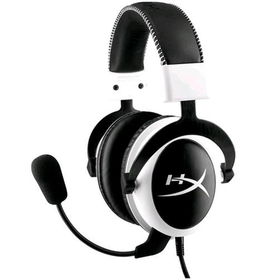 KINGSTON HYPERX CLOUD CUFFIE CON MICROFONO GAMING CAVO 1MT JACK 3.5MM COLORE BIANCO/NERO