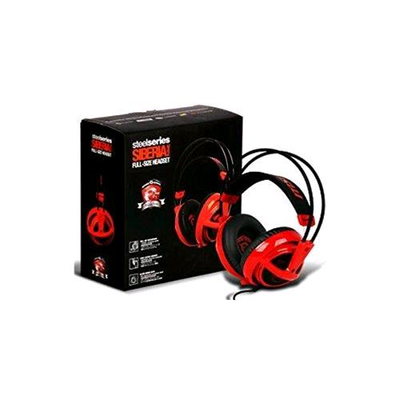 MSI STEEL SERIES SIBERIA V2 DRAGON CUFFIE CON MICROFONO GAMING CAVO JACK 3.5MM COLORE ROSSO/NERO