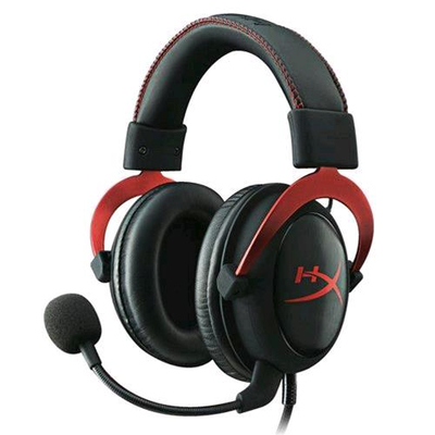 KINGSTON HYPERX CLOUD II CUFFIE CON MICROFONO GAMING CAVO 1MT JACK 3.5MM COLORE NERO/ROSSO