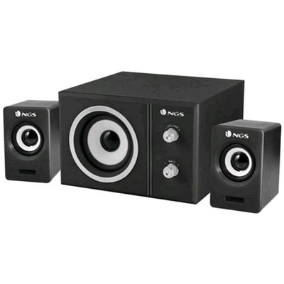 NGS SUGAR SISTEMA DI DIFFUSORI 2.1 20W SUBWOOFER IN LEGNO CONTROLLI VOLUME E TONI BASSI COLORE NERO