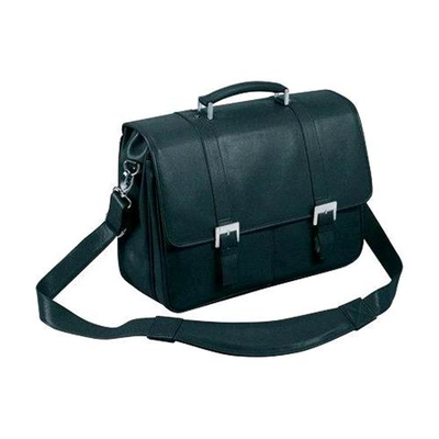 ORNA 0767EXE1000 BORSA A TRACOLLA DUE SCOMPARTI PER NOTEBOOK 15.6" IN PELLE COLORE NERO