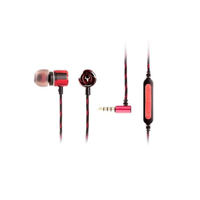 ITEK TAURUS IE100 AURICOLARI CON MICROFONO CAVO 1.2MT JACK 3.5MM COLORE NERO/ROSSO