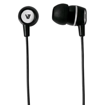 V7 HA110-BLK-12EB AURICOLARI CON MICROFONO CAVO 1.2MT JACK 3.5MM COLORE NERO