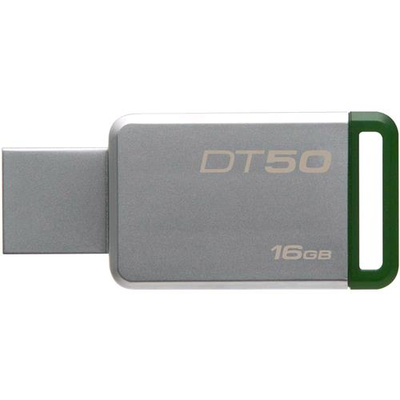 KINGSTON TECHNOLOGY DATATRAVELER 50 16GB 16GB USB 3.0 (3.1 GEN 1) TYPE-A VERDE, ARGENTO USB FLASH DRIVE