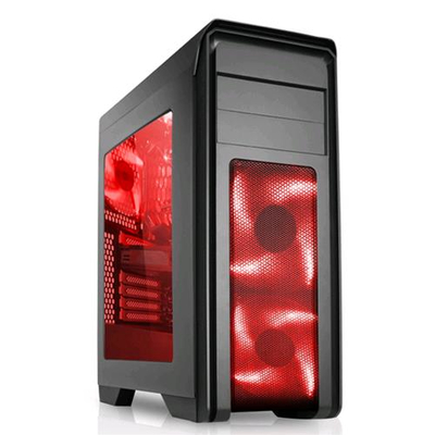 ITEK CYCLONE CASE MIDI-TOWER GAMING  VENTOLE 3X12CM FINESTRA TRASPARENTE ILLUMINAZIONE LED ROSSO COLORE NERO