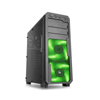 ITEK SWOOP CASE MIDI-TOWER GAMING VENTOLE 3X12CM ILLUMINAZIONE LED VERDE FINESTRA TRASPARENTE COLORE NERO