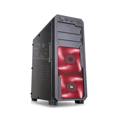 ITEK SWOOP CASE MIDI-TOWER GAMING VENTOLE 3X12CM ILLUMINAZIONE LED ROSSO FINESTRA TRASPARENTE COLORE NERO