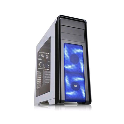 ITEK CYCLONE CASE MIDI-TOWER GAMING  VENTOLE 3X12CM (2xLED BLU) FINESTRA TRASPARENTE COLORE BIANCO/NERO