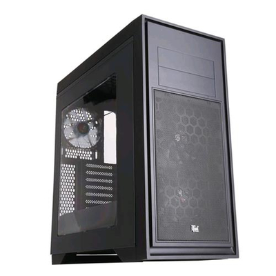 ITEK TITAN 05 CASE MIDI-TOWER GAMING VENTOLE 3x12CM LED BLU FINESTRA TRASPARENTE COLORE NERO