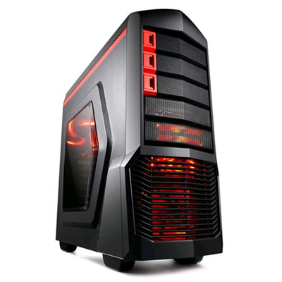 ITEK THE ALIEN CASE MIDI-TOWER GAMING VENTOLE 3x12CM LED ROSSO FINESTRA TRASPARENTE COLORE NERO