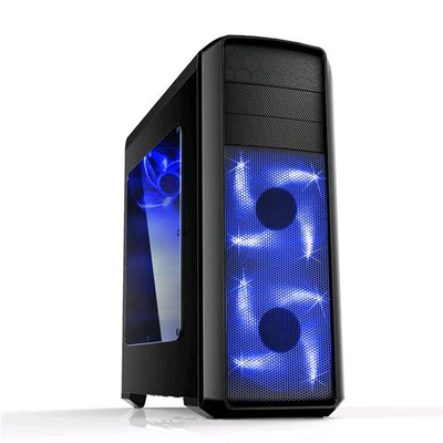 ITEK PATRIOT B2 CASE MIDI-TOWER GAMING VENTOLE 3x12CM LED BLU FINESTRA TRASPARENTE COLORE NERO