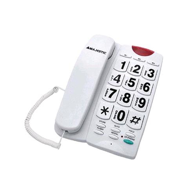 MAJESTIC BILLY 202 TELEFONO DA TAVOLO TASTI GRANDI 3 MEMORIE DIRETTE VIVAVOCE COLORE BIANCO