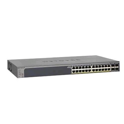 NETGEAR GS728TPP SWITCH 24 PORTE LAN POE 10/100/1000 Mbps 4 PORTE UPLINK FIBRA COLORE GRIGIO