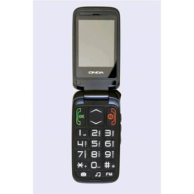 ONDA F10 LINO DUAL SIM SENIOR PHONE CLAMSHELL 2.4" TASTI GRANDI VIVAVOCE TASTO SOS RADIO FM ITALIA BLACK