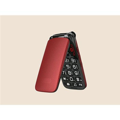 ONDA F10 LINO DUAL SIM SENIOR PHONE CLAMSHELL 2.4" TASTI GRANDI VIVAVOCE TASTO SOS RADIO FM ITALIA RED