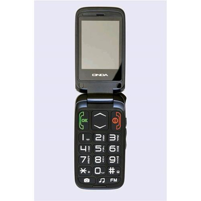 ONDA F12 FELICE+ DUAL SIM SENIOR PHONE CLAMSHELL 2.4" TASTI GRANDI VIVAVOCE TASTO SOS RADIO FM ITALIA BLACK