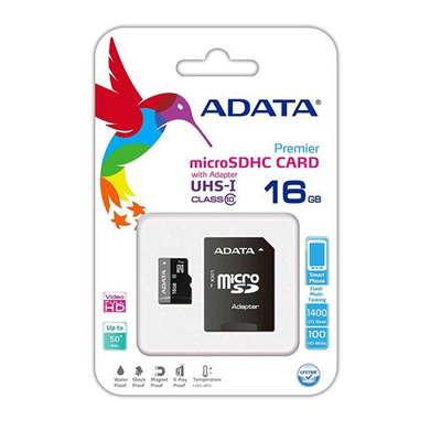 ADATA AUSDH16GUICL10 MICRO SD HC 16GB CON ADATTATORE SD