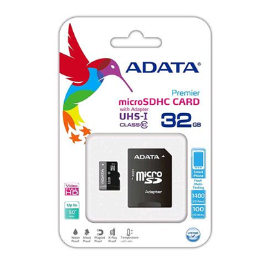 ADATA AUSDH32GUICL10 MICRO SD HC 32GB CLASSE 10 CON ADATTATORE SD